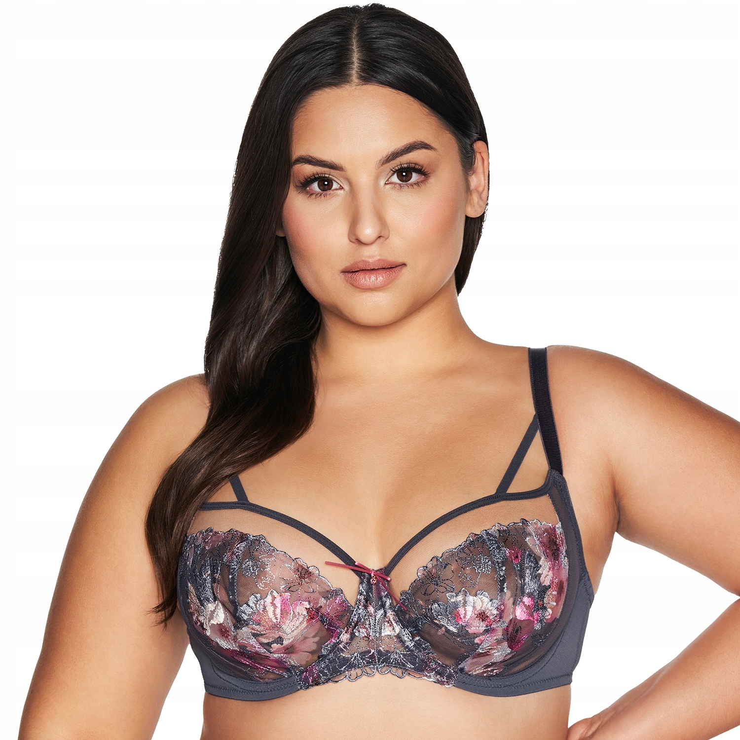 Ava 2123 Romance gray šedá výšivka tyl měkká podprsenka Soft 75C
