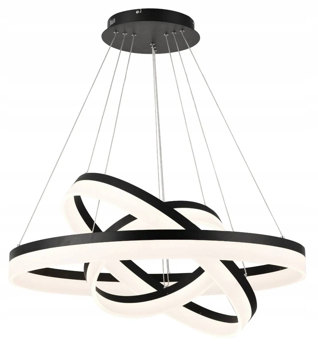 Moderní závěsná Led lampa, černá, trojité kroužky do obývacího pokoje 4000K Reality