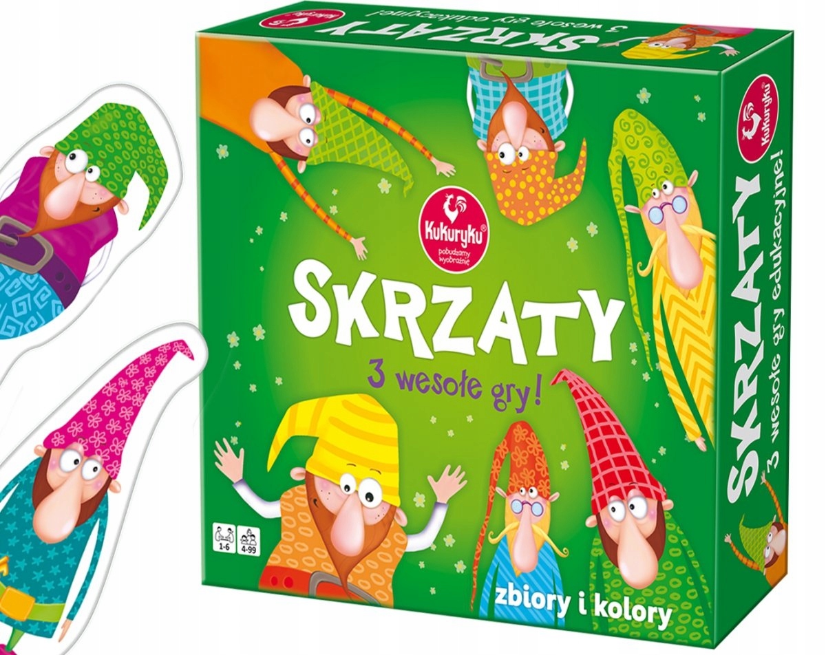 

Zestaw Trzech Wesołych Gier Edukacyjnych Skrzaty