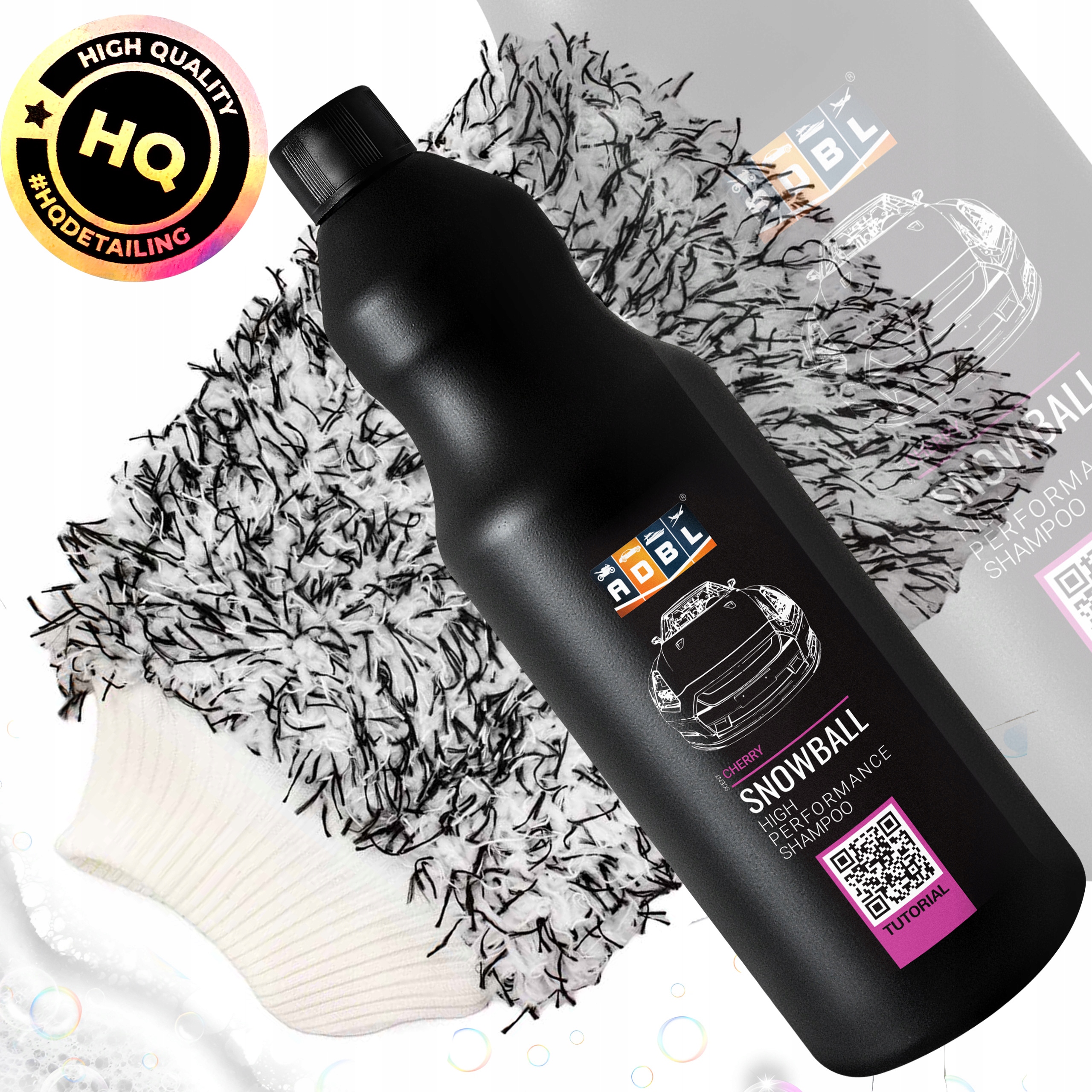 Adbl Snowball Wiśniowy Szampon 1L Rękawica