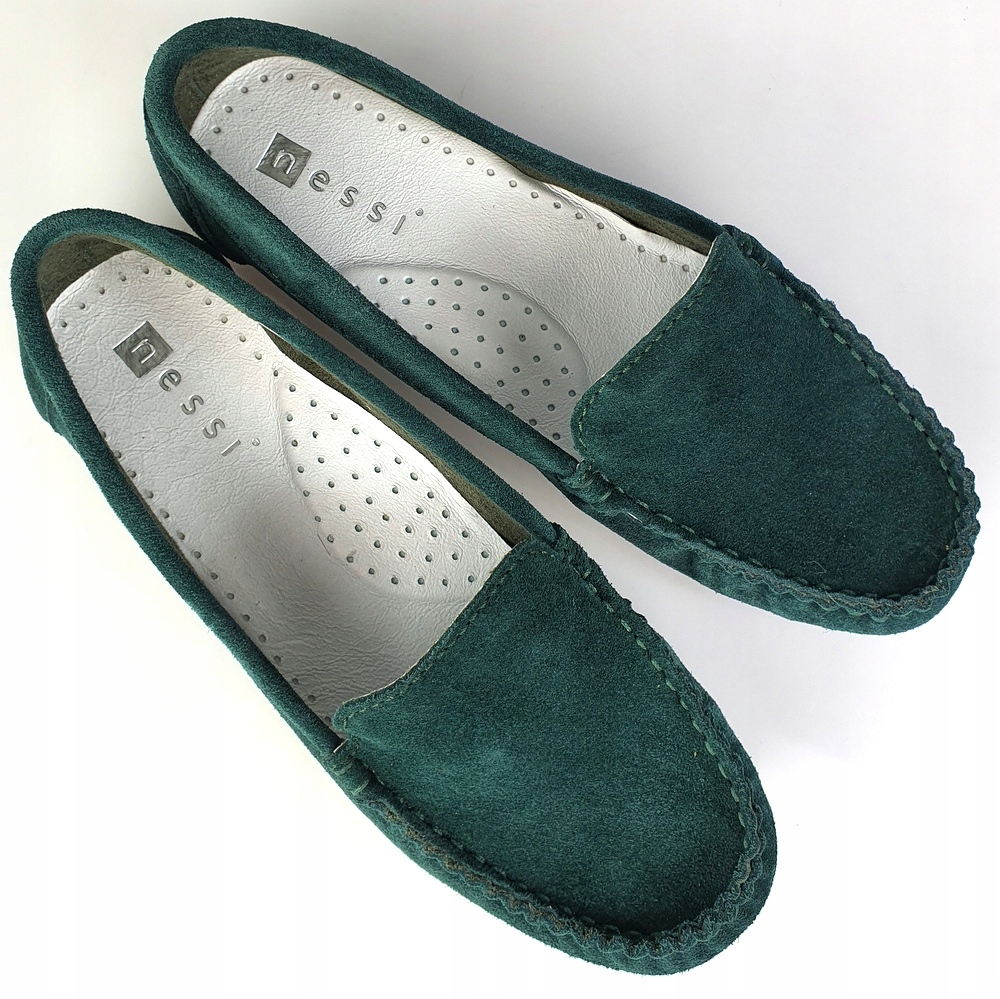 Nessi 17130 mokasyny zielone zamsz r. 36