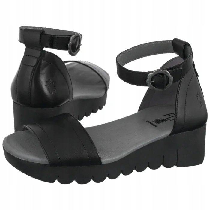 Kožené dámské sandály Fly London Burn Black P145386000 Černé