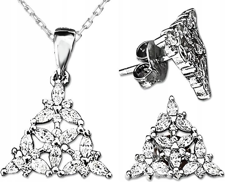 Stříbrné šperky 925 náušnice řetízek zirkony