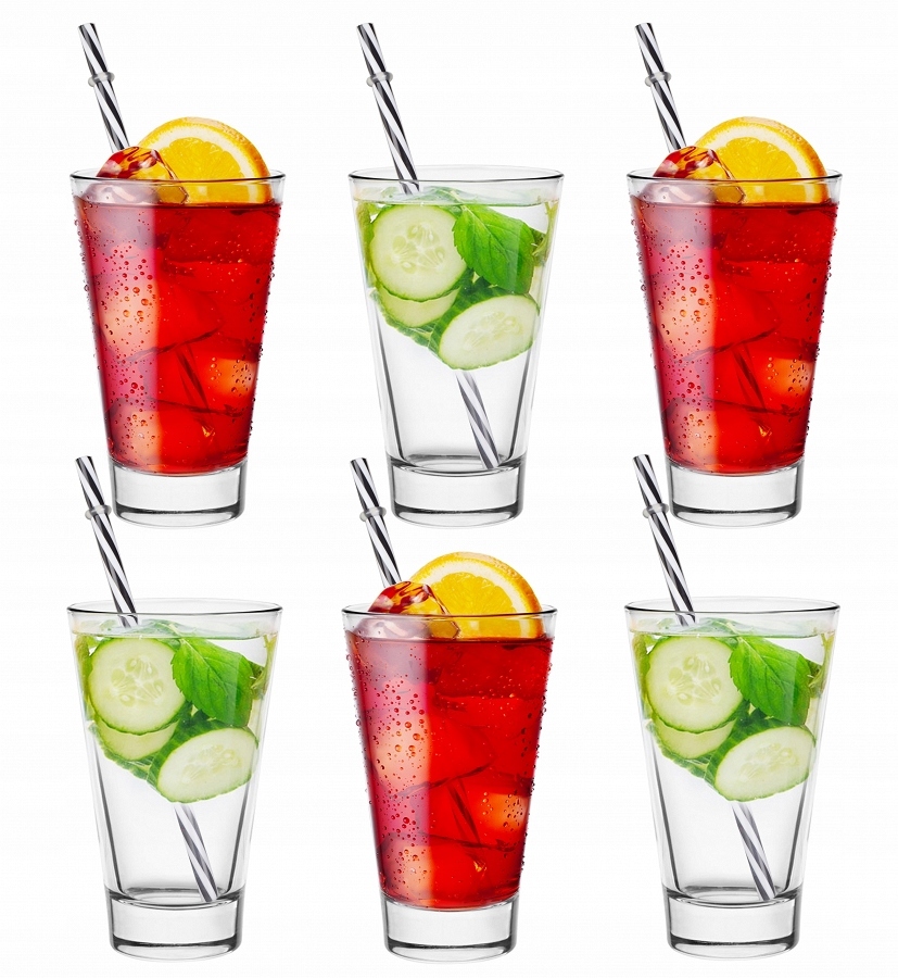 

Zestaw 6x szklanki 300ml 6 rurek czarnych