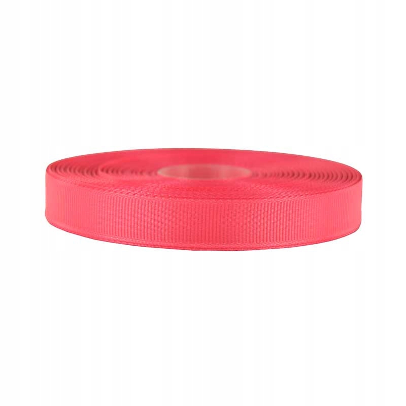 Wstążka tasiemka rypsowa 12 mm różowa, 22 mb