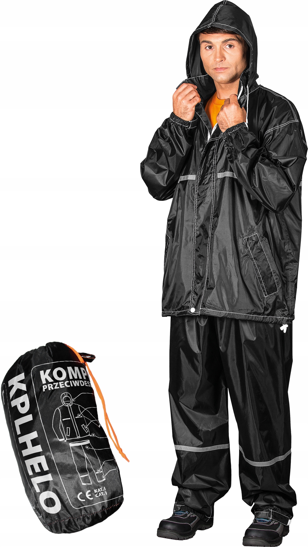 Komplet Ochronny Przeciwdeszczowy Kplhelo B Czarny r.L