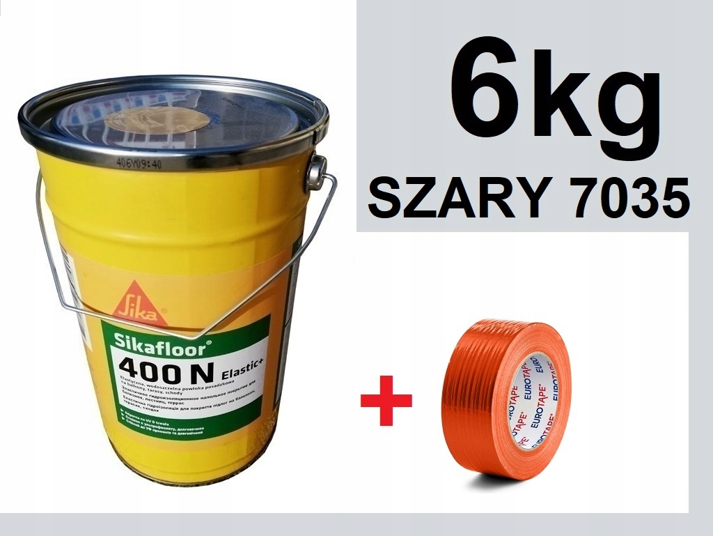 6kg Żywica Powłoka hydroizolacja Silka Sikafloor 400N Elastic Szary RAL7035