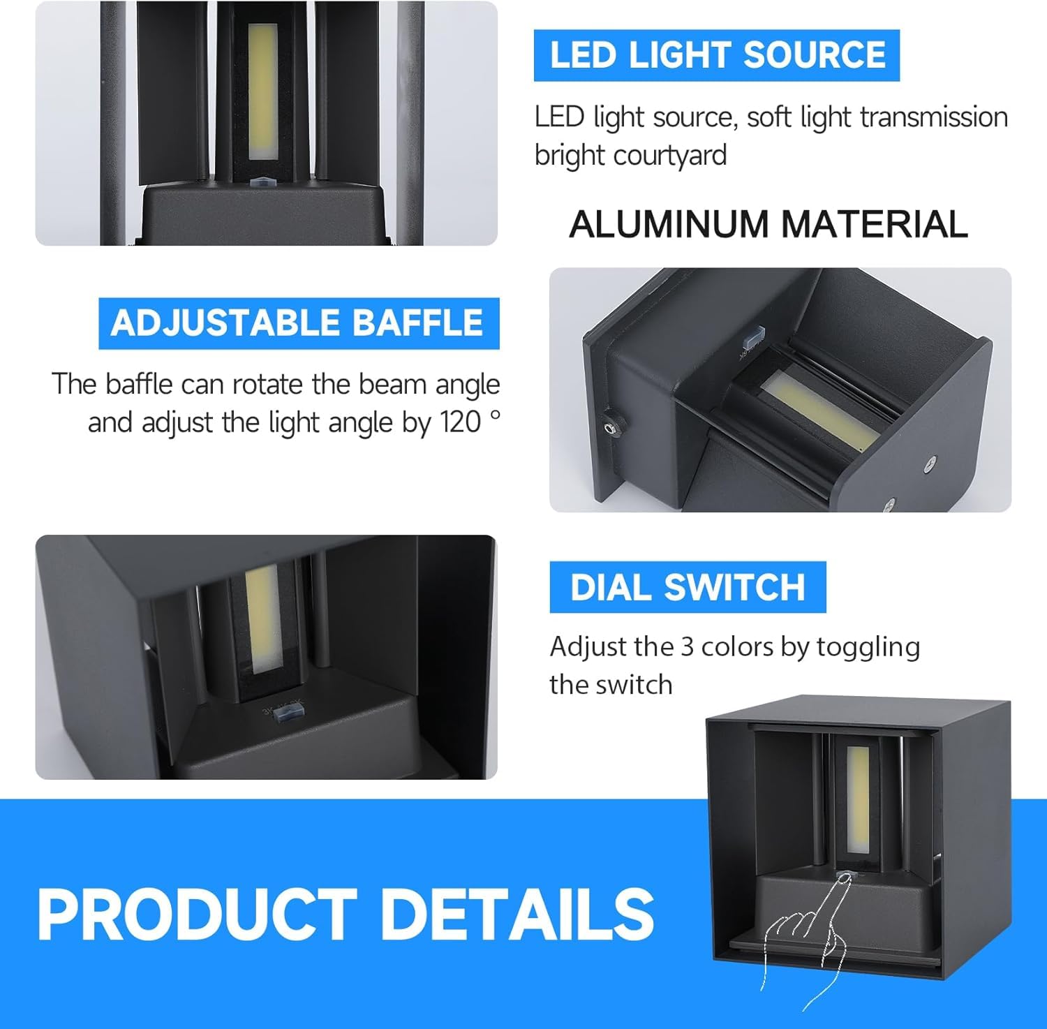 Lampa LED Regulowana Wodoodporna Zewnętrzna Antracyt 15W IP65 WISDOM LINE — miniatura 6