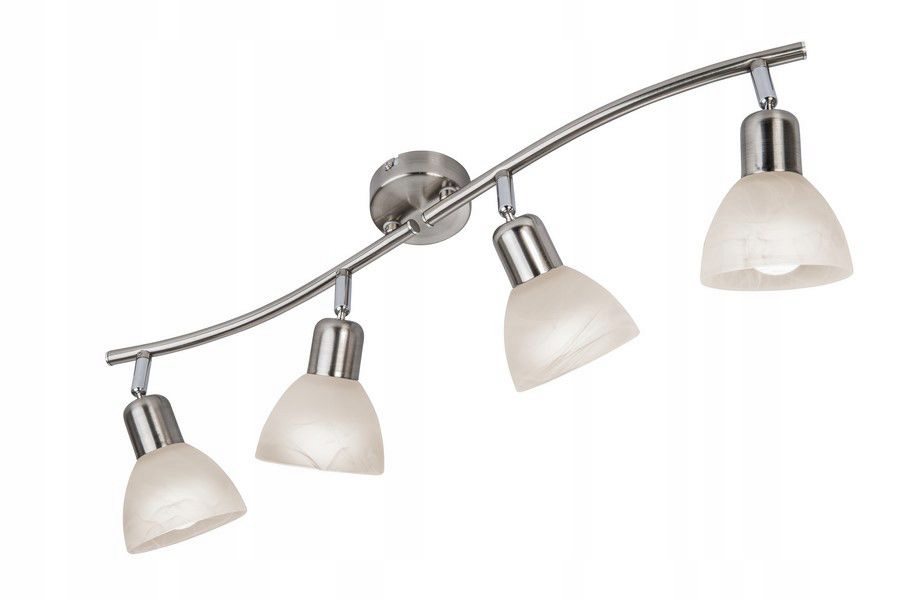 Lišta 4 reflektory Daytona 2 stříbrný mléčný satén sklo do kuchyně