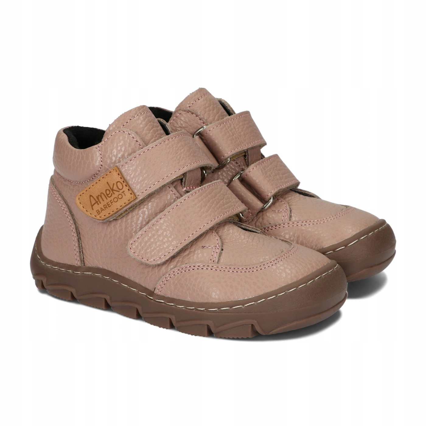 Buty skórzane, przejściowe, ocieplane Ameko Barefoot Ringo Brownrose 29