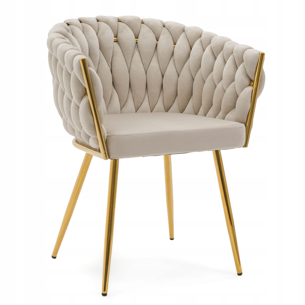 Čalouněná Jídelní Židle Do Obývacího Pokoje Rosa Gold Kašmír, Zlaté Nohy, Velur