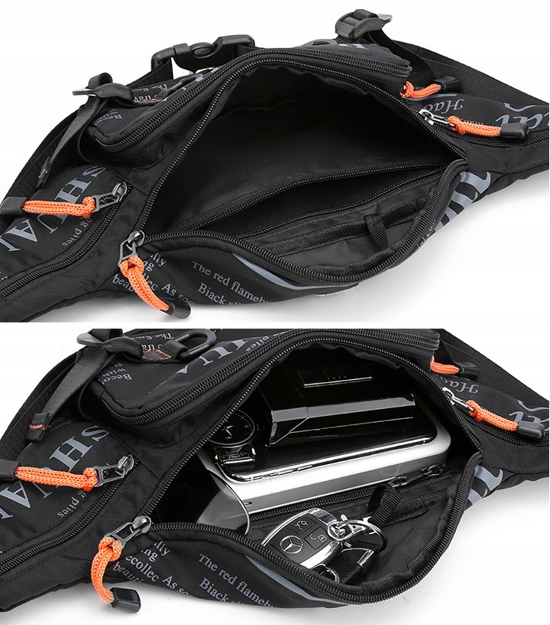 NERKA saszetka DUŻA z karabińczykiem pojemna I283 Wzór dominujący inny wzór