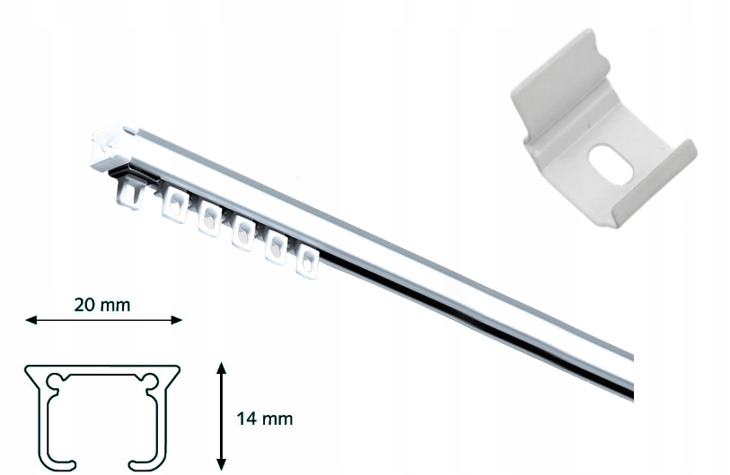 

Szyna sufitowa aluminiowa Ks 260 cm karnisz Forest