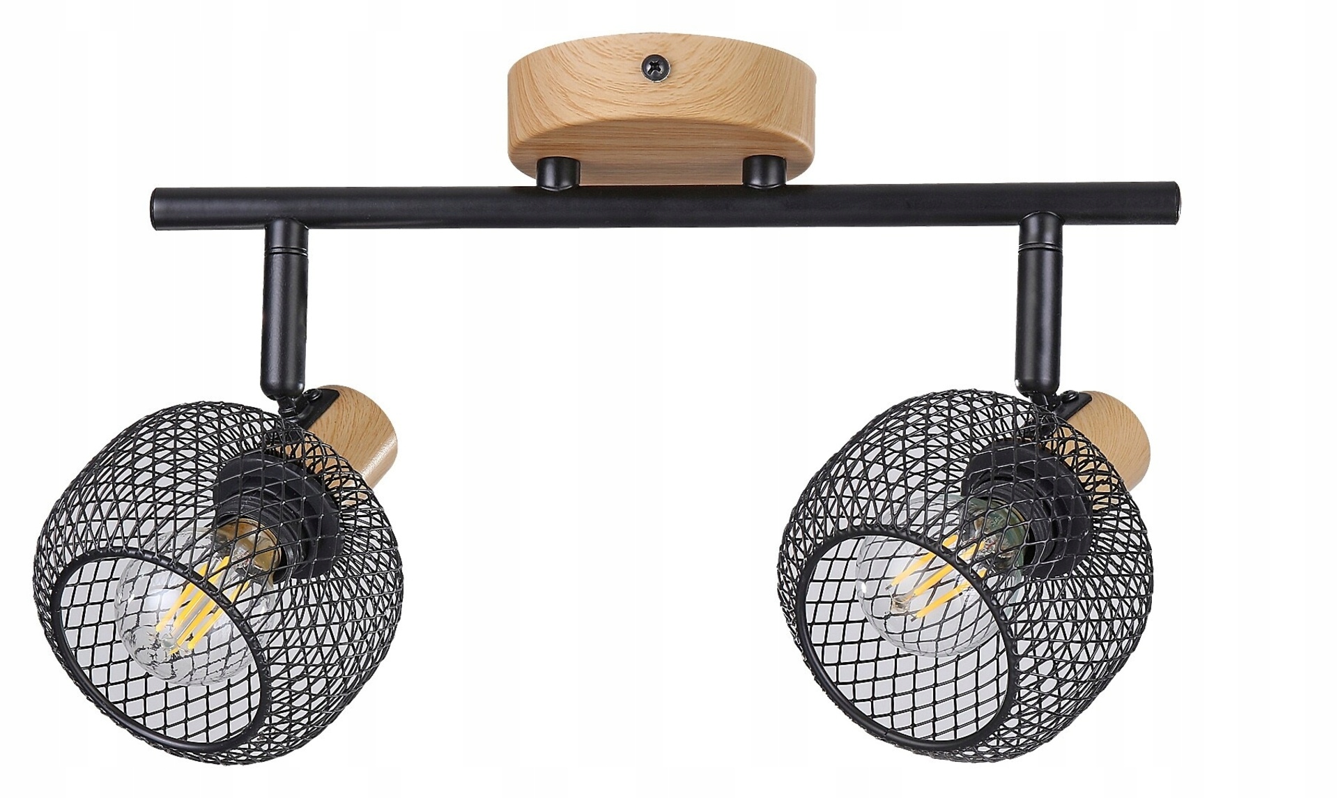 Rabalux Grendel bodové svítidlo 2xE14, buk/černá, otočné hlavice, IP20