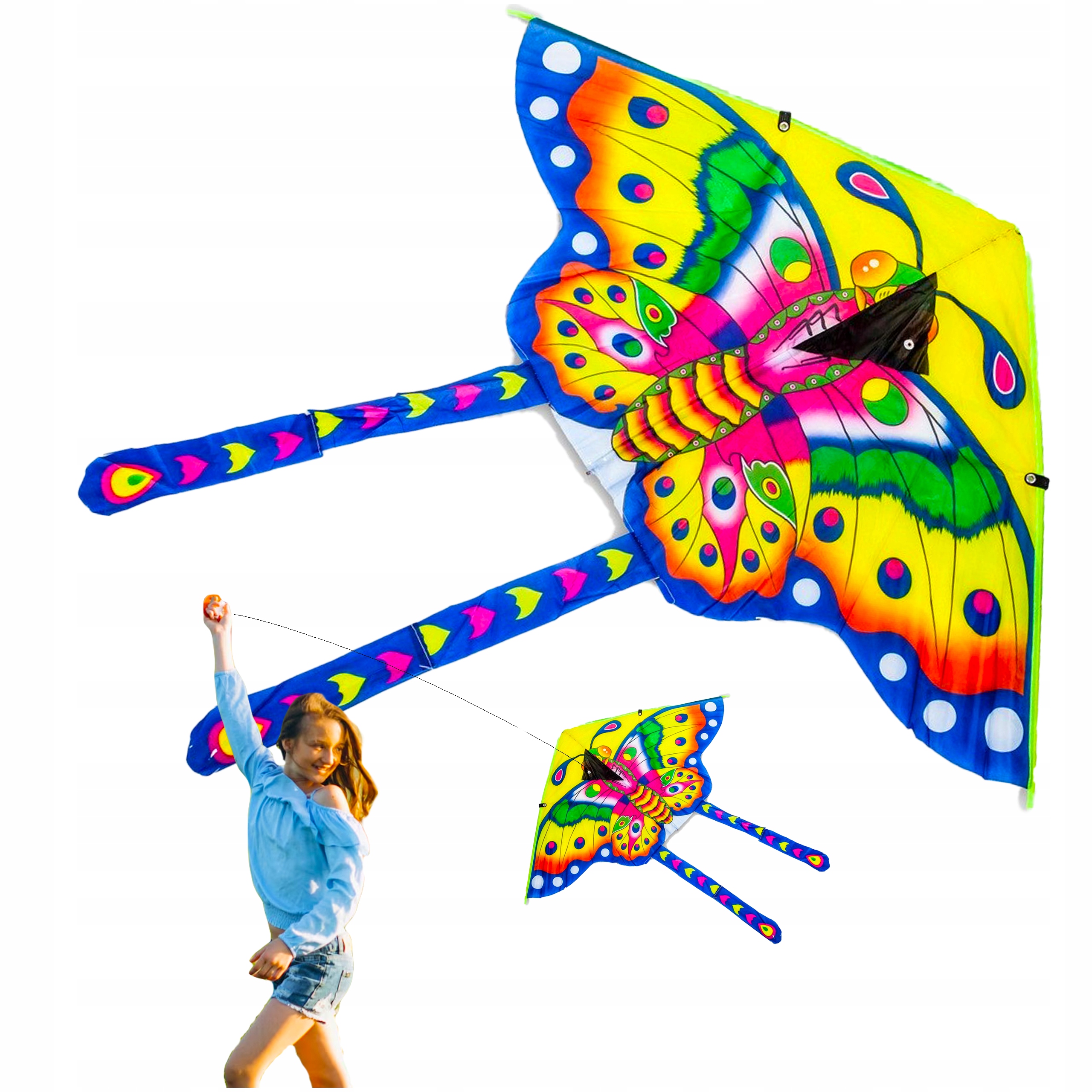

Duży Latawiec Dla Dzieci Motyl Kolorowy 90 CM X Z