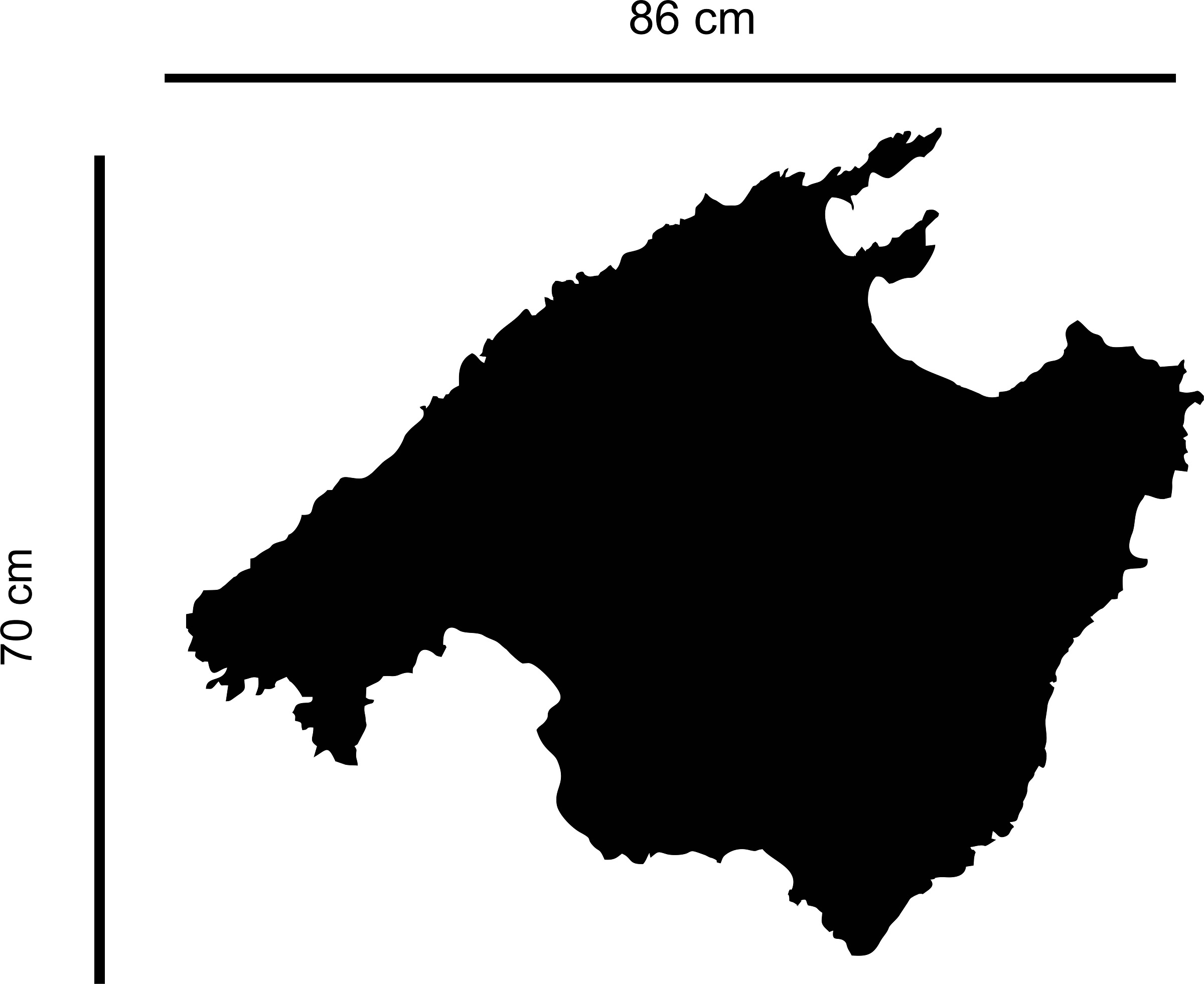 Kovová mapa Majorka s pamätnými magnetmi z cestovania 70x86 Španielsko