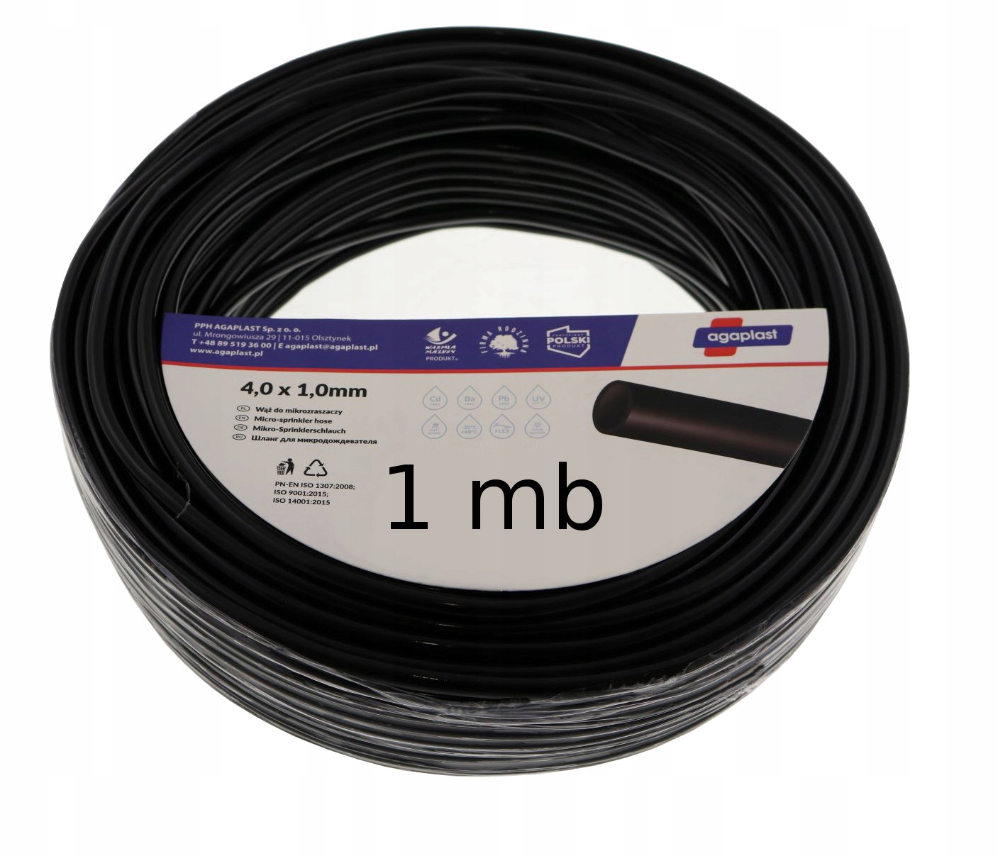 

Wąż Do Mikrozraszaczy 4X1MM Czarny 1MB Agaplast