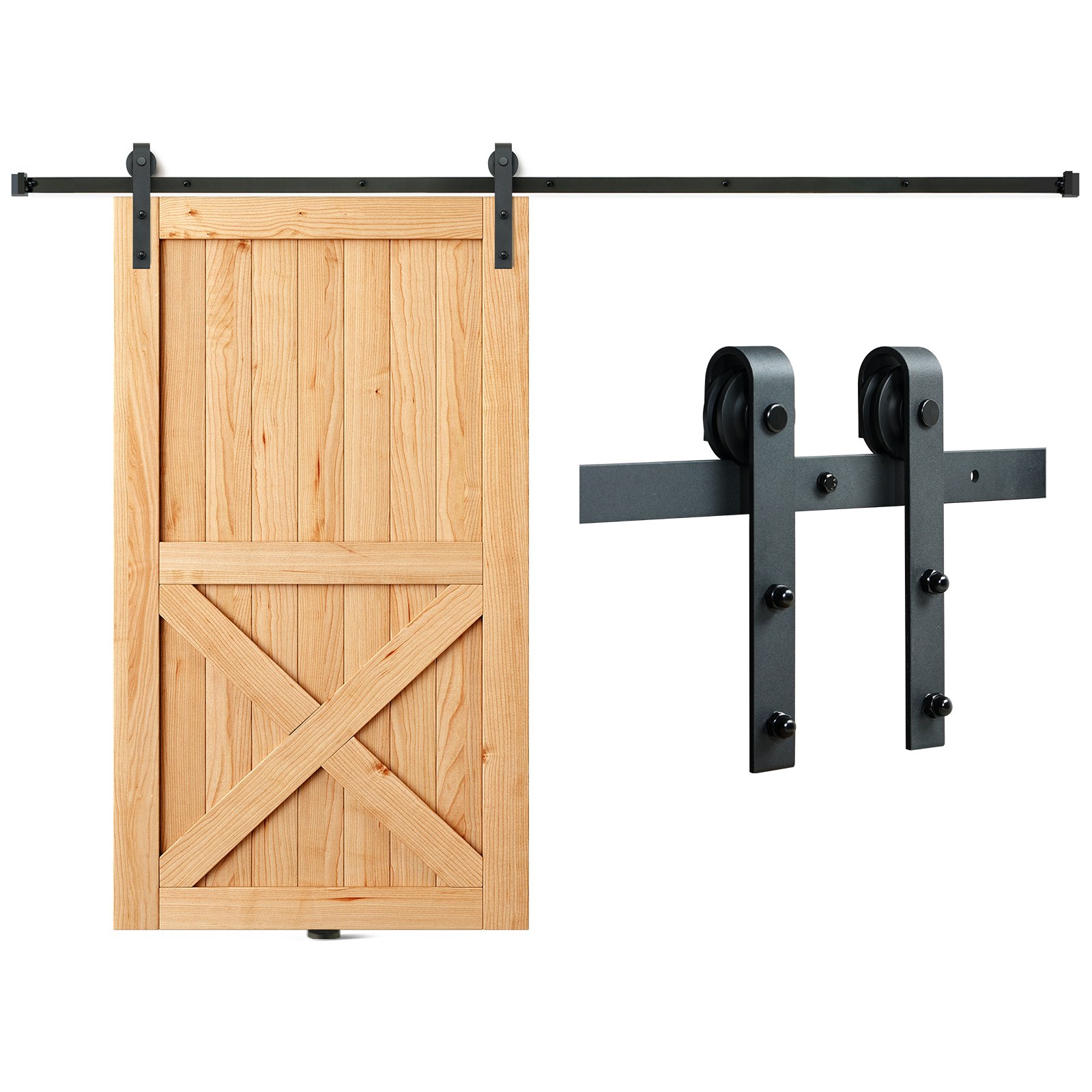 Posuvný systém pro dveře Barn Door 2,4 m – Tichý systém s věšáky J