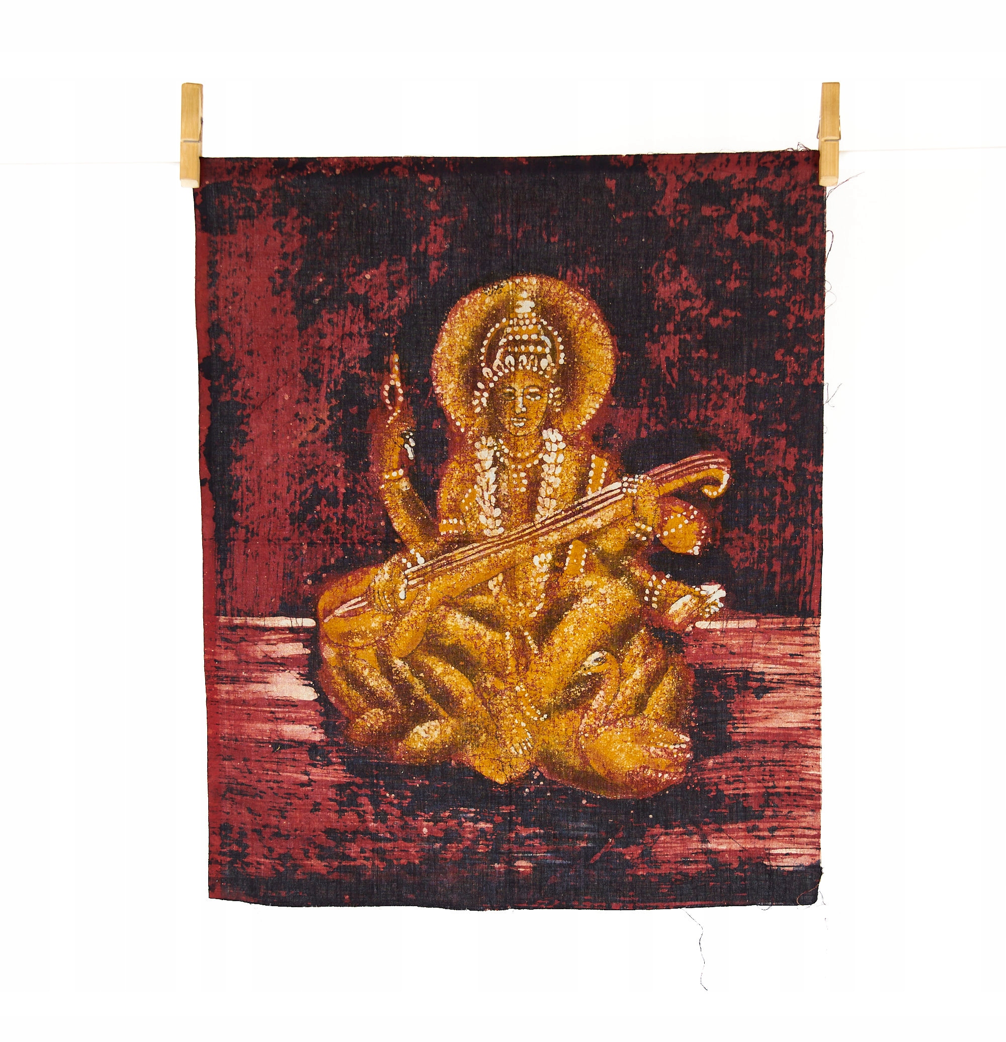 Unikat obrázek na vosku Batik makatka ze Saraswati