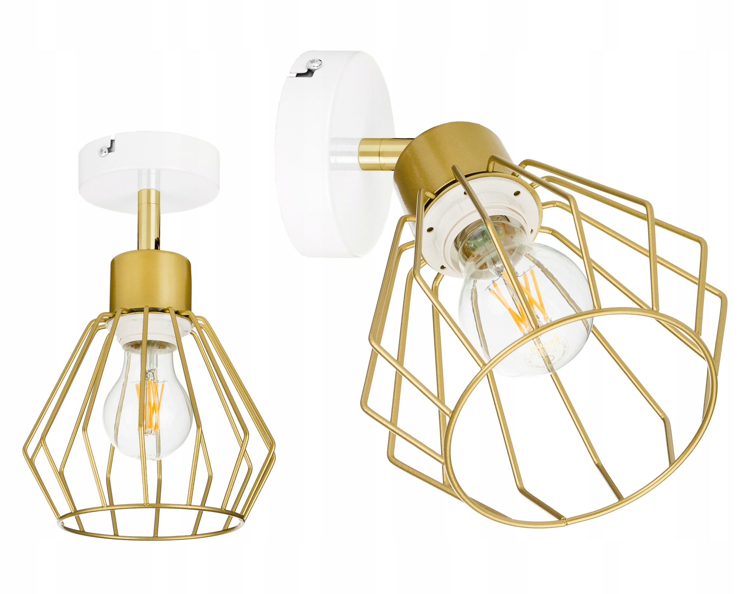 

Lampa Kinkiet ścienny regulowany loft drut złoty 1