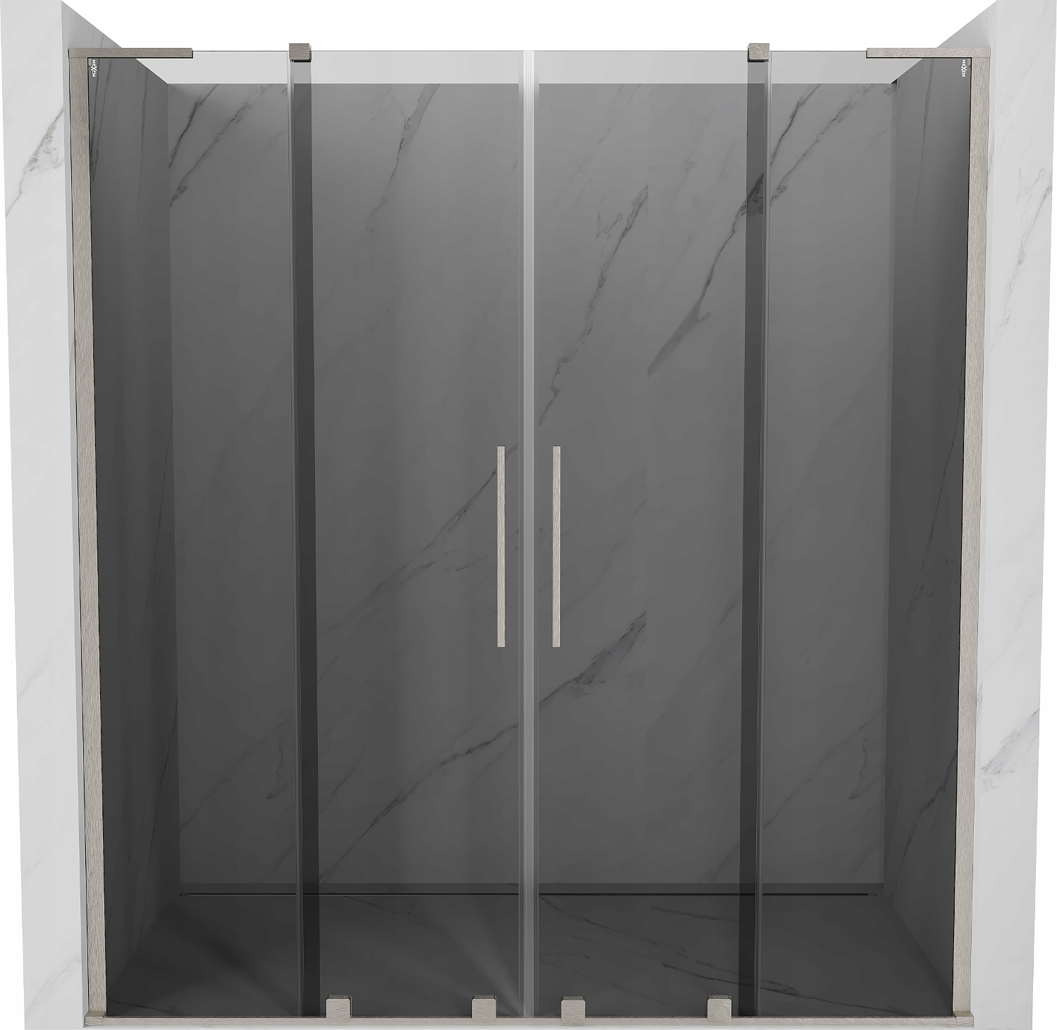 Mexen Velar L Duo posuvné sprchové dveře 180 cm, kartáč. nikl, grafit