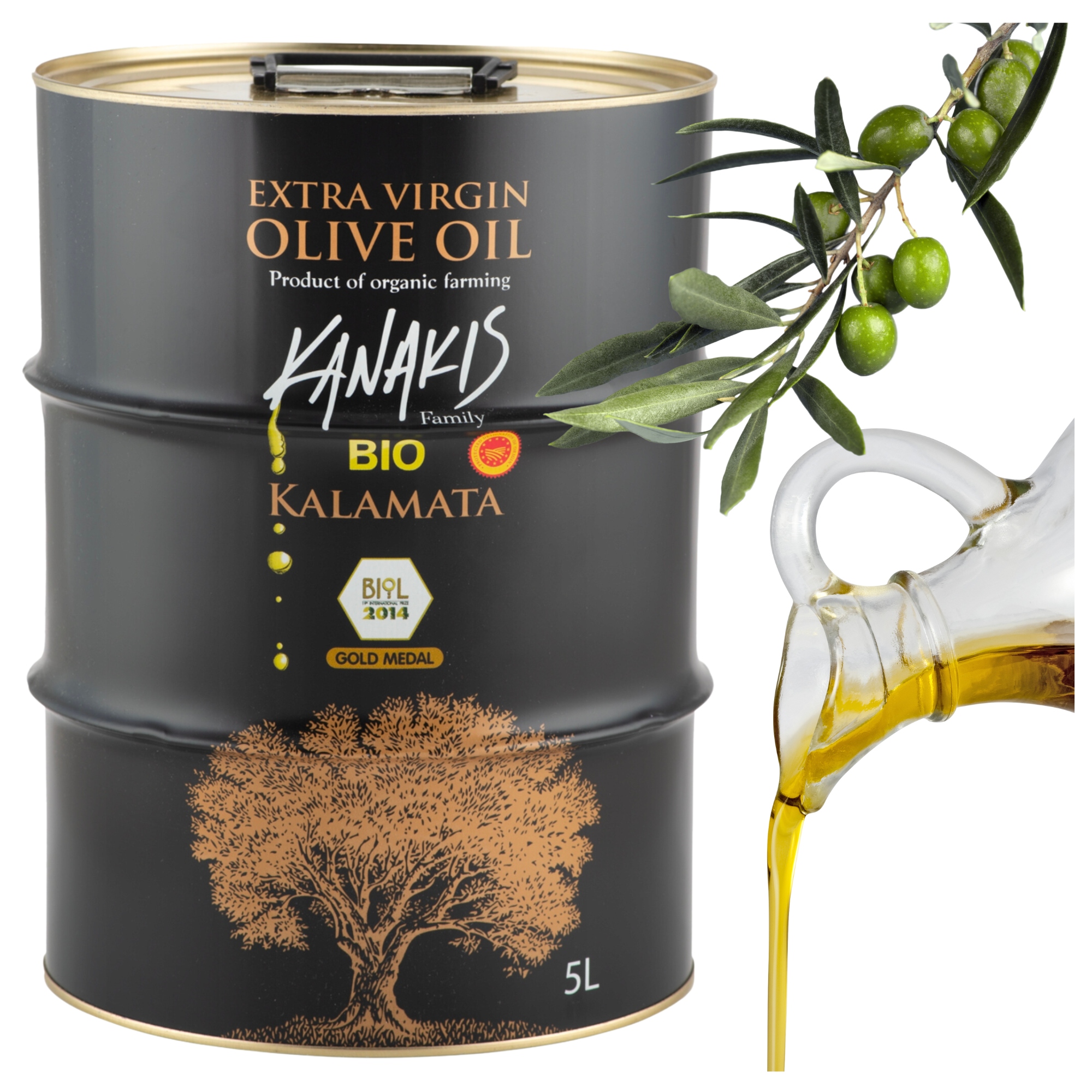 Levně Olivový olej Bio Extra Virgin 5L řecká Eko plechovka Certifikovaná 2025/26
