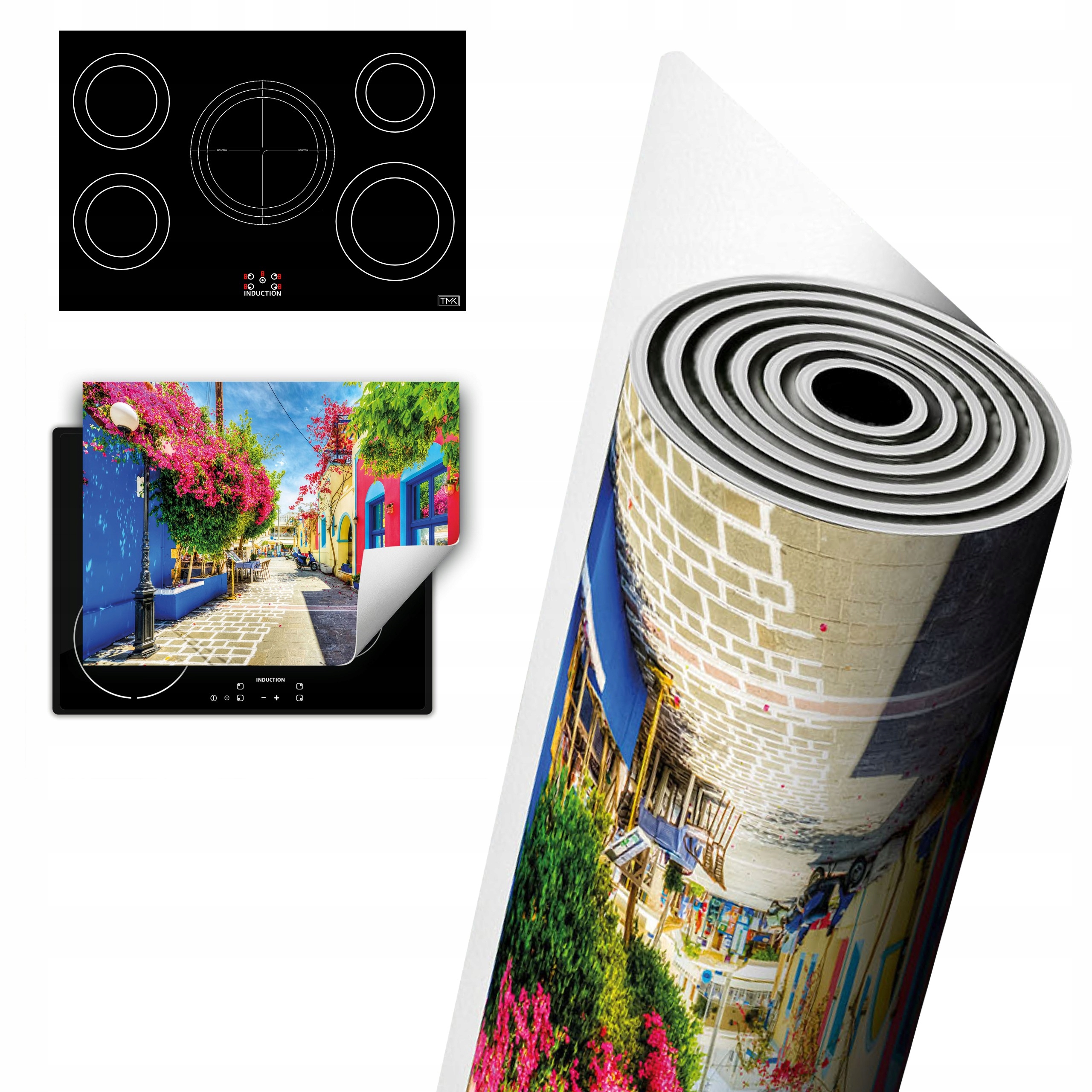 Vinylová Ochrana Na Indukci Pracovní Deska 80x52 barevná město