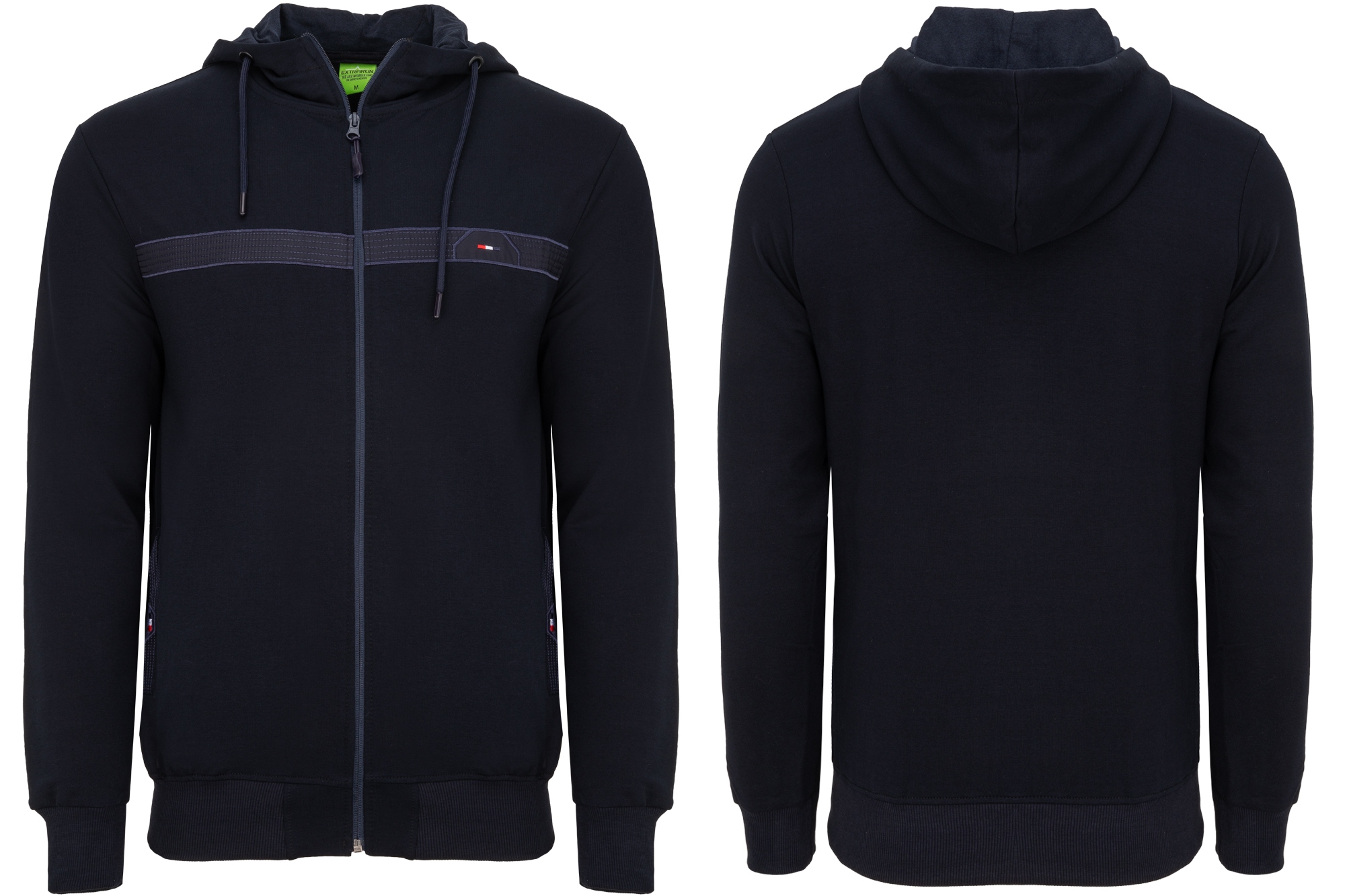 Pánská Mikina Zateplená, Rozepínací, S Kapucí, Modrá, Kapsy Na Zip, Velikost L