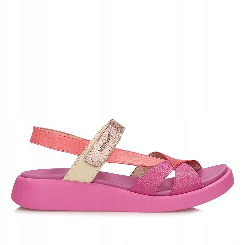 Dámské sandály Wonders C-6552 Wild V. Fucsia Flame/ Coral růžové na suchý zip