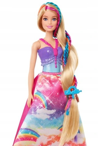 Lalka Barbie Księżniczka Zakręcone włosy GTG00 Seria Księżniczka