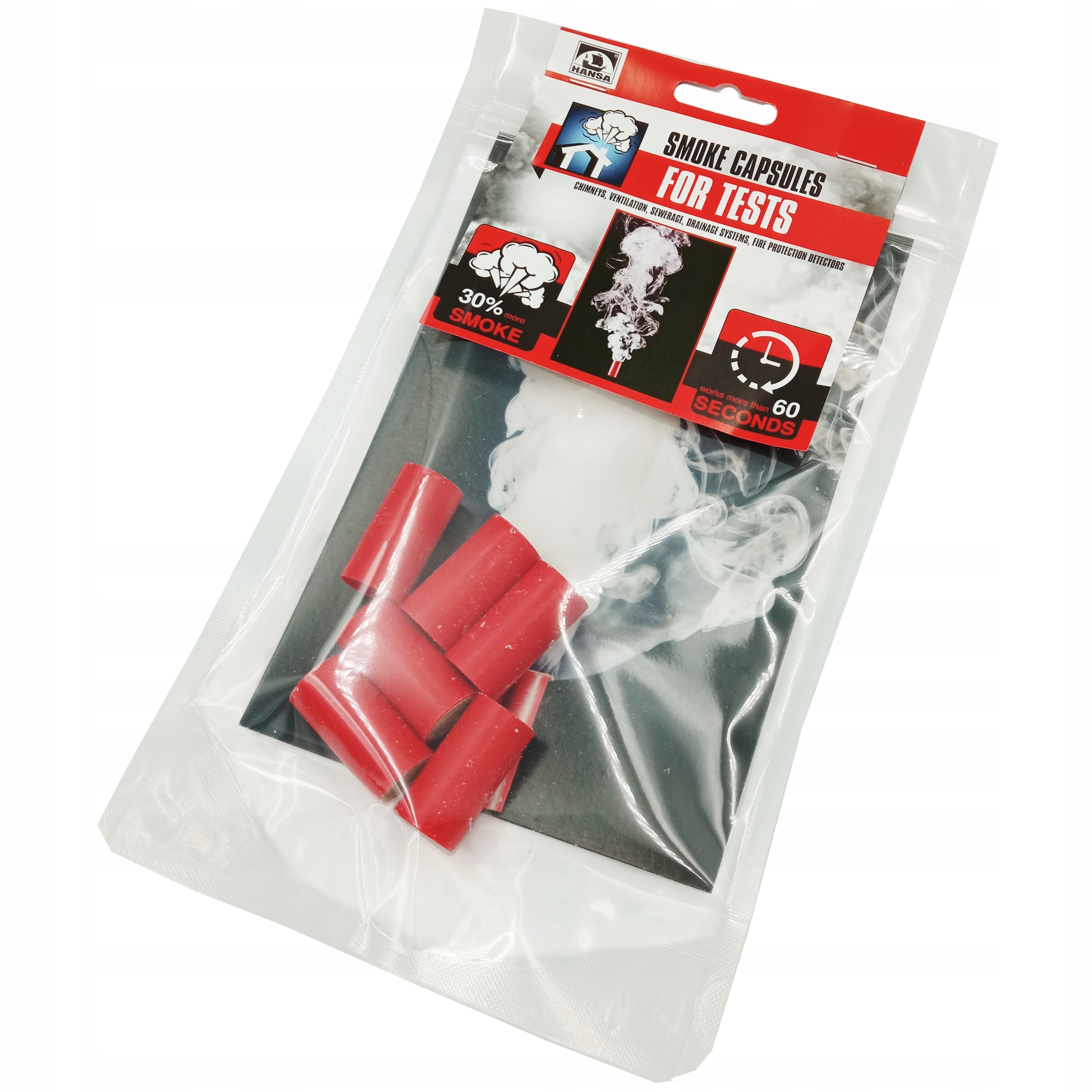 ŚWIECA DYMNA KAPSUŁKI DYMU TEST SZCZELNOŚCI KOMINA WENTYLACJI HANSA 6 SZTUK Marka Hansa