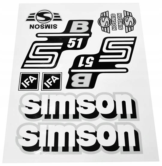 

Naklejki komplet Simson S51 B srebrne