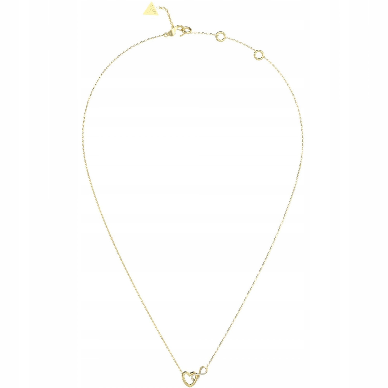 Dámský zlatý náhrdelník Guess srdce 49 Cm JUBN05530JW-YG