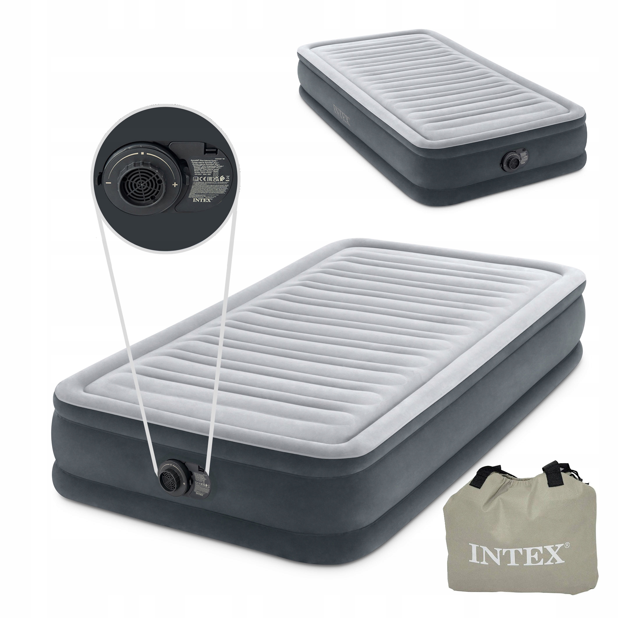 Matrace Nafukovací Lůžko Na Spaní 191x99 Cm S Pumpičkou Pro 1 Osobu Intex 67766ND