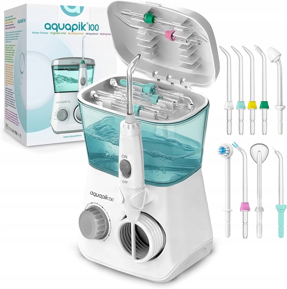 Aquapik 100 irygator do ust i nosa z 8 wielofunkcyjnymi dyszami 10 poziom