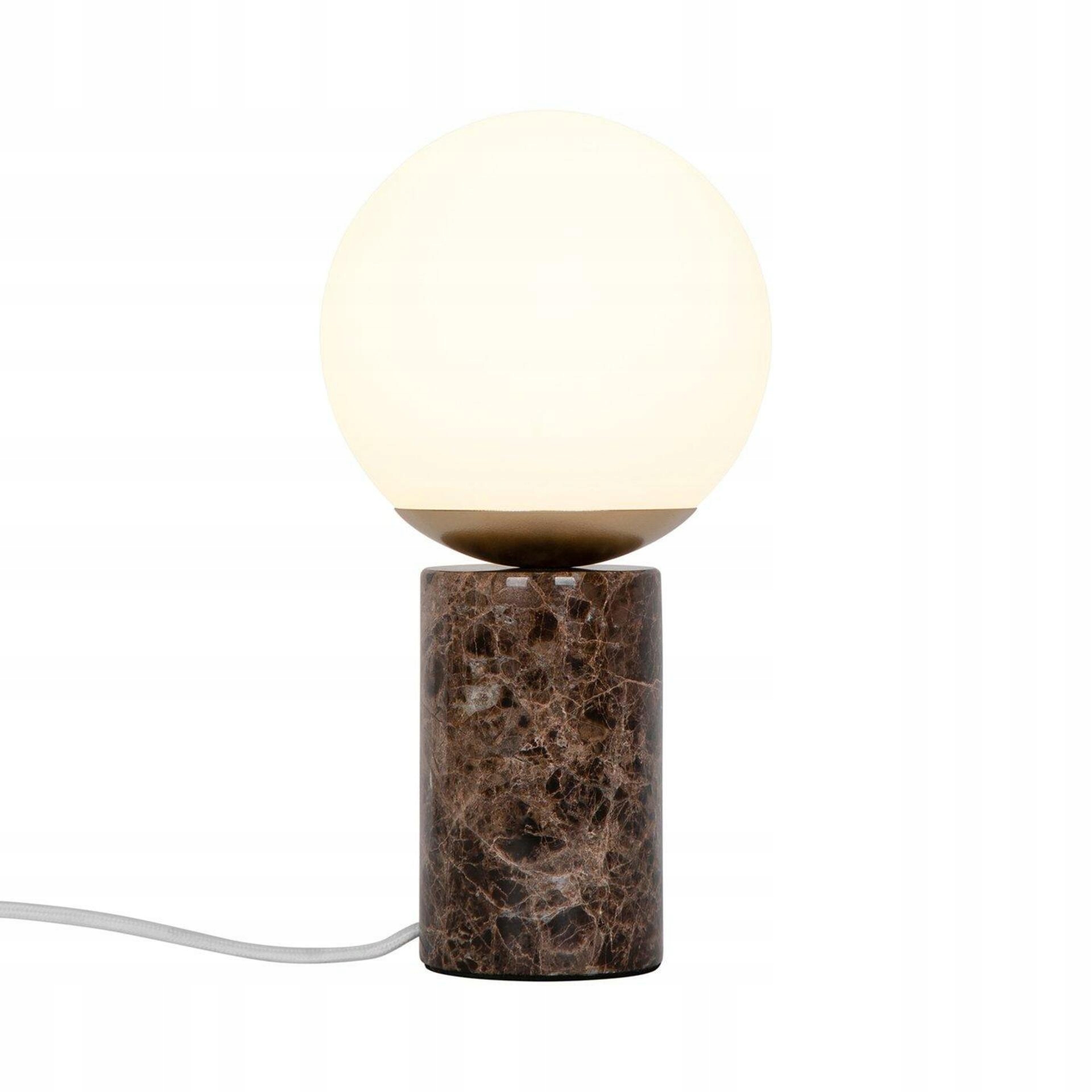 Nordlux Lilly stolná lampa hnedá, mramorová základňa, E14, 28,5 cm