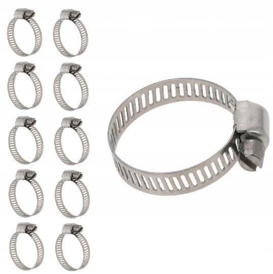10x Obejma Ślimakowa Obejmy Skręcane Do Rur Węży Opaska Metal. 21-38mm 13mm