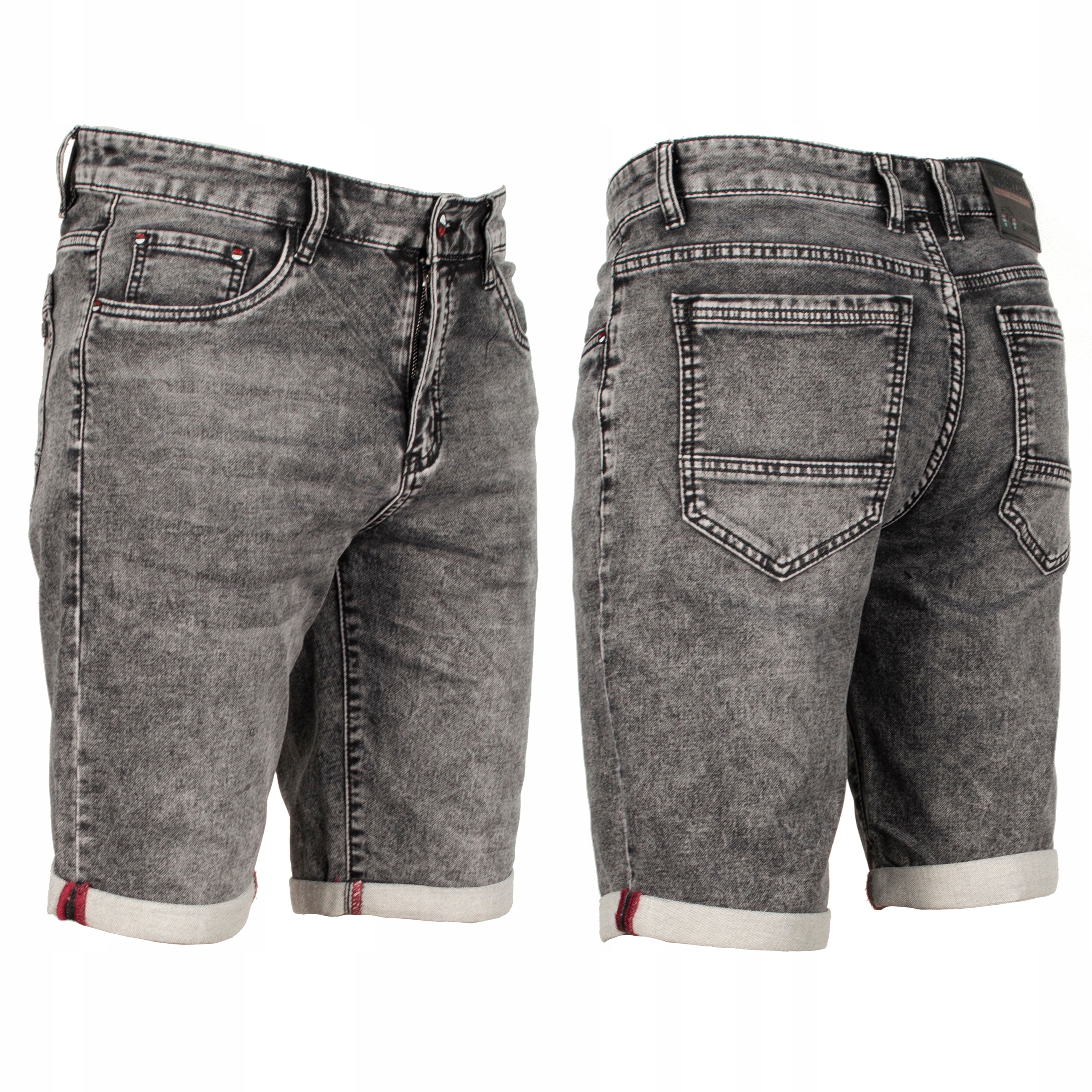 Krótkie spodnie męskie W:37 104 CM spodenki jeans szare