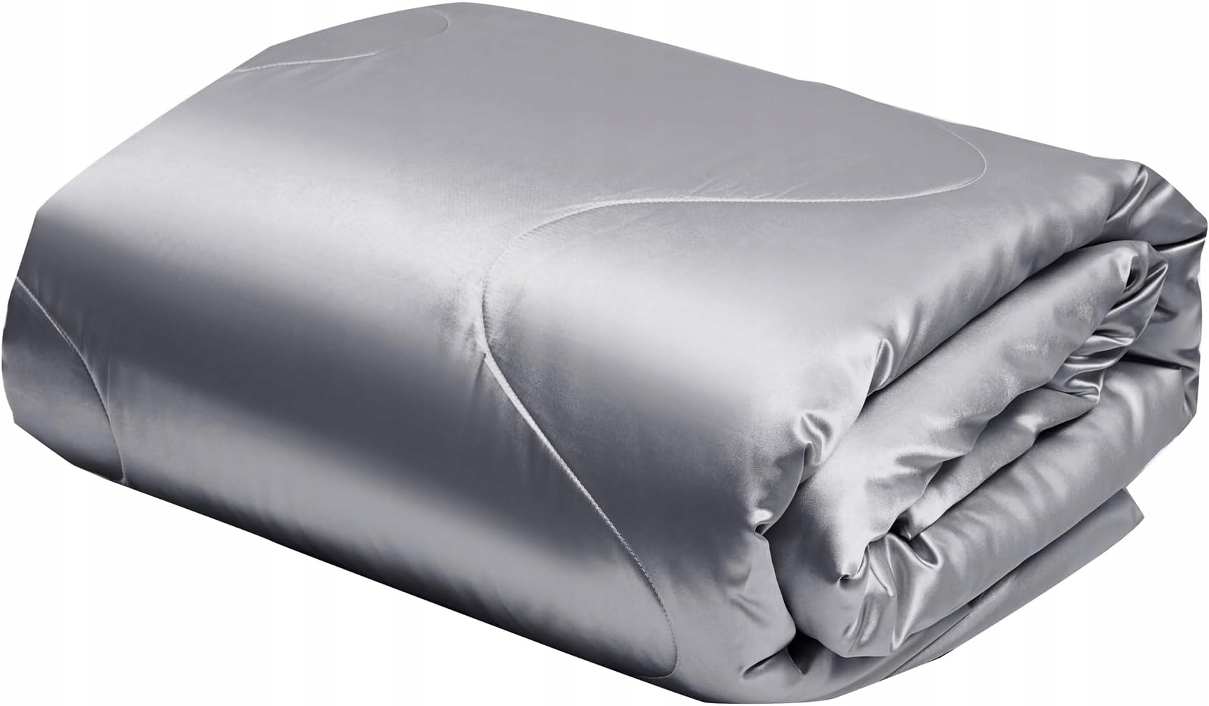 Letná Saténová Prikrývka 200 x 200 cm 2 Obliečky 80 x 80 Strieborná Šedá