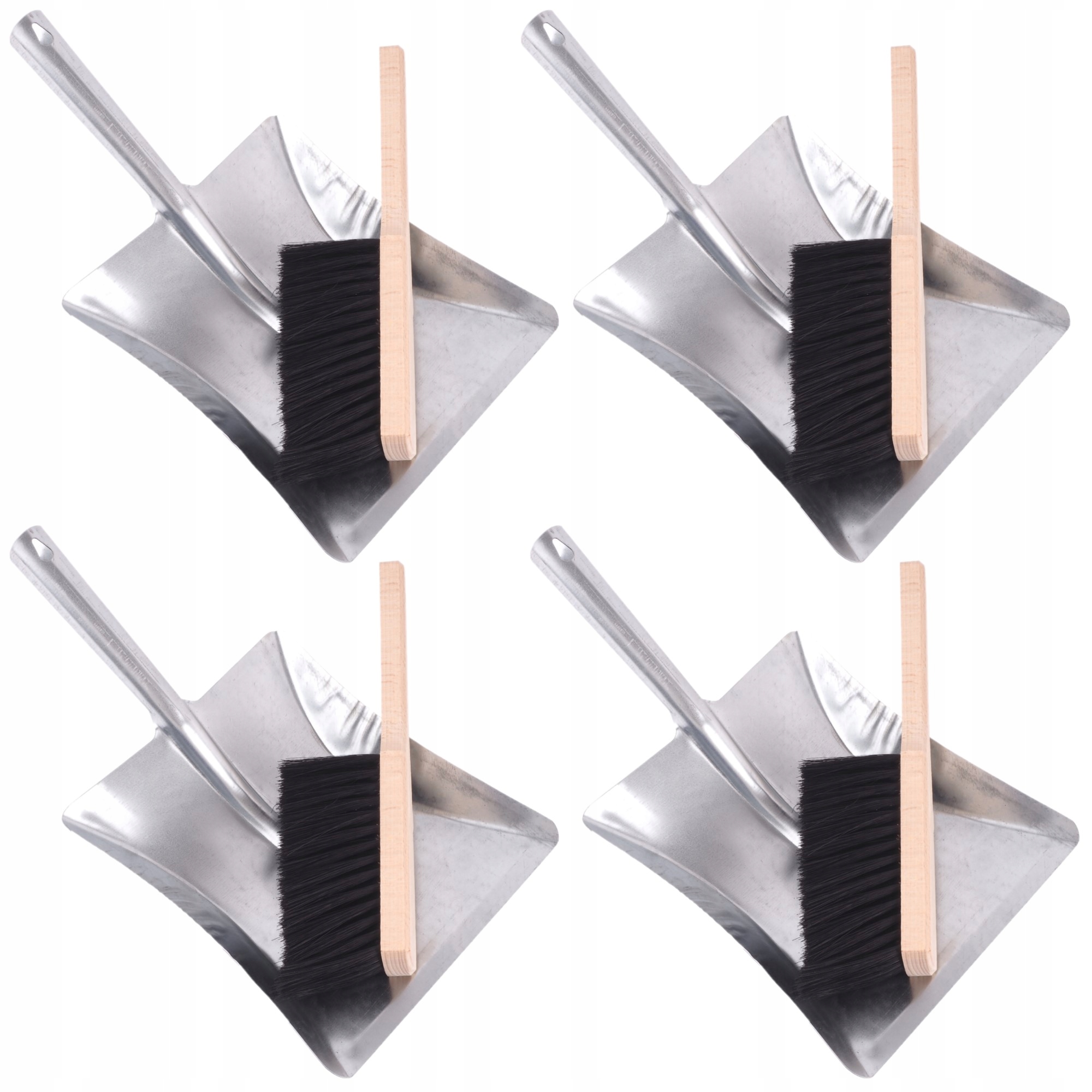 Levně 4x Lopatka Na Odpadky Lopatka a Zametač Kartáč