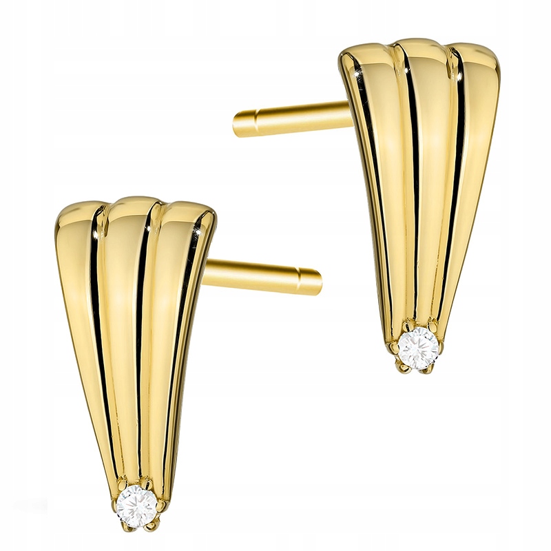 Zlaté Náušnice pr. 585 Mušle s zirkony 14k