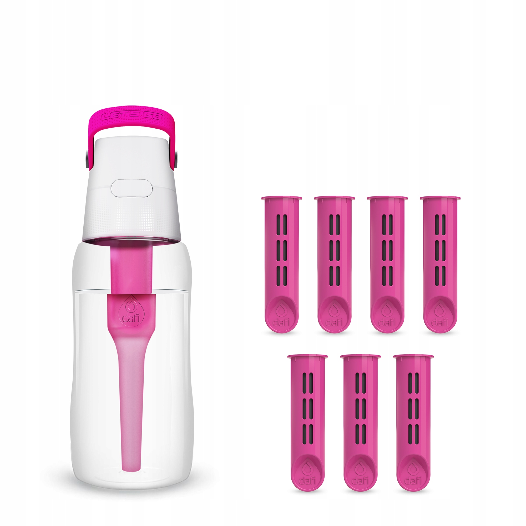 láhev na vodu 0,5 l Dafi Solid Flamingová růžová se 7 filtry