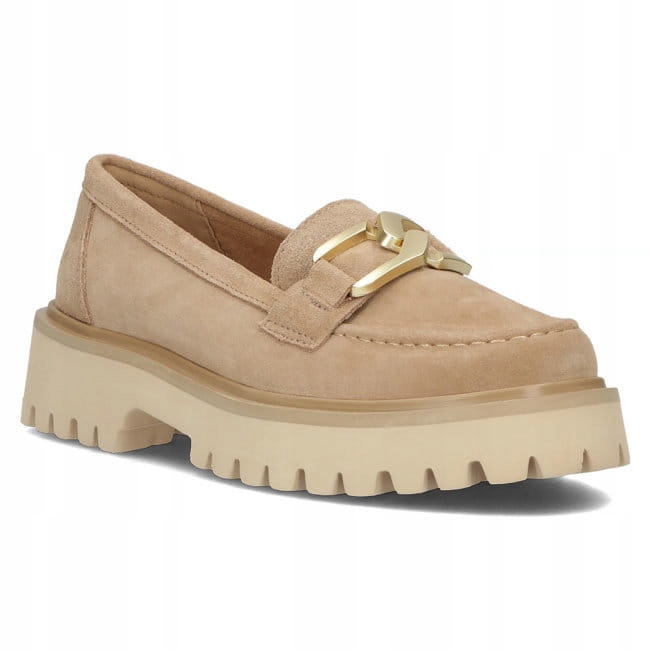 Kožené polobotky na platformě Filippo DP4916/23 Be béžové 40, Béžová