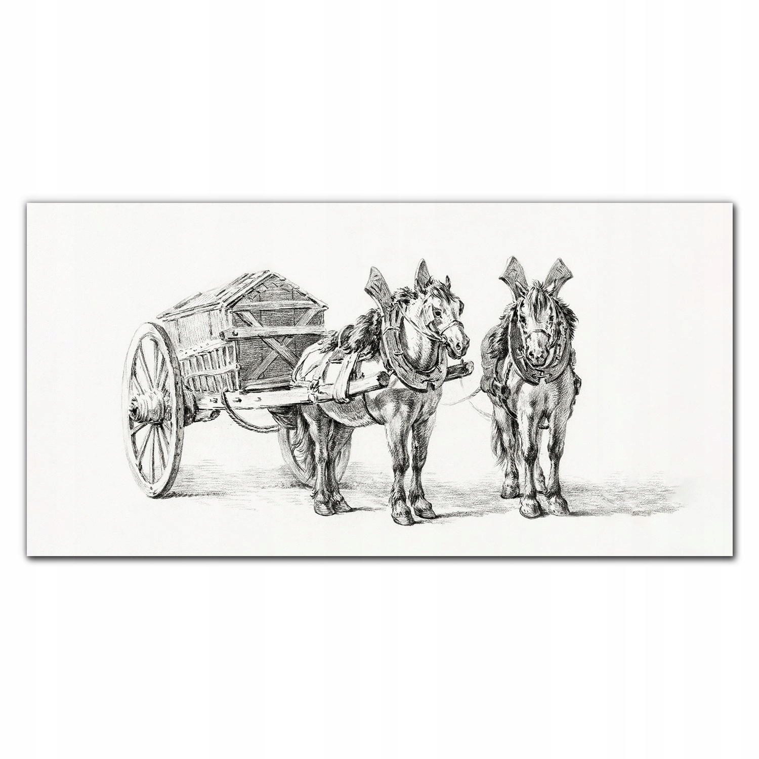 Obraz na plátne Zvieratá, kone, koč 140 x 70 cm