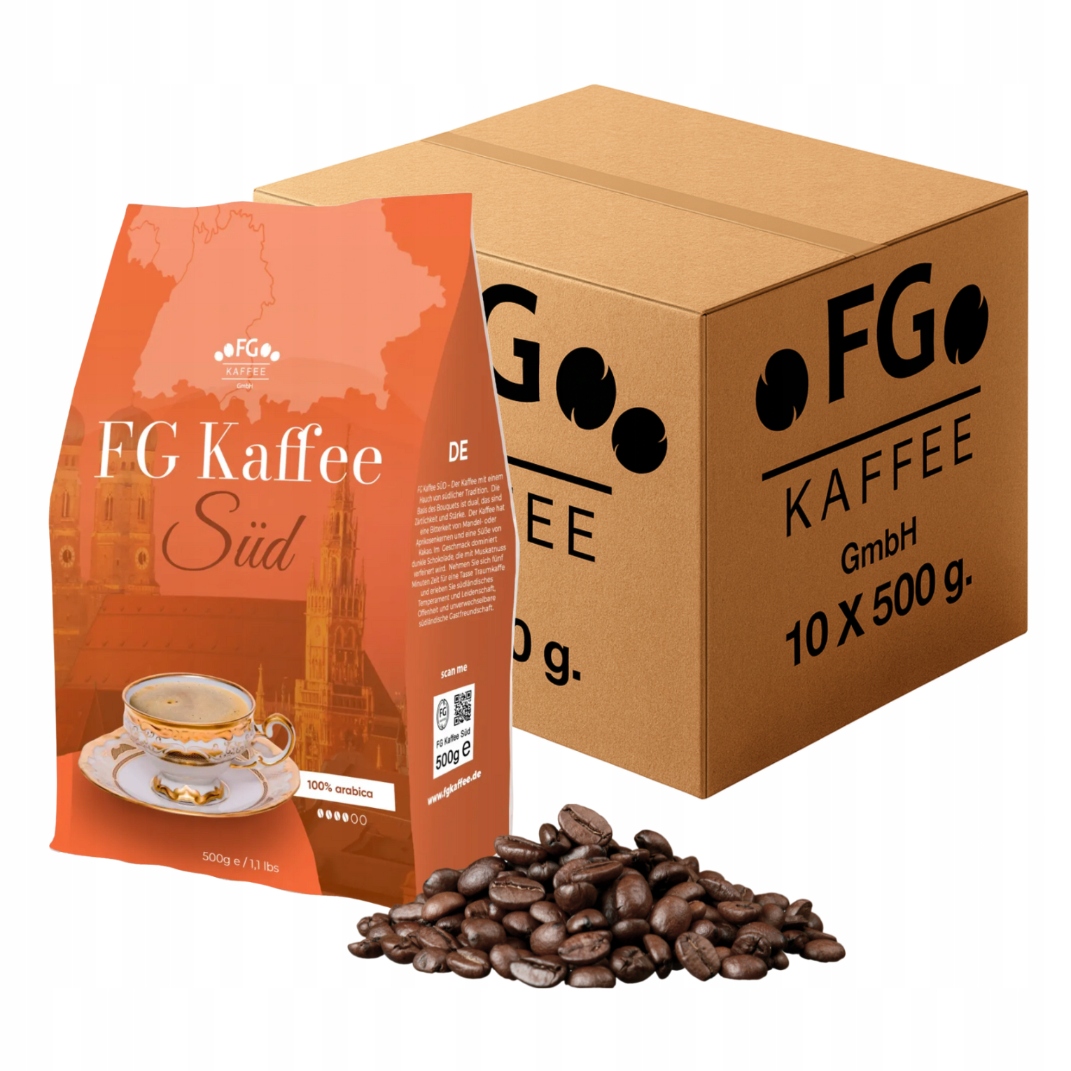 Levně 10 x Káva zrnková 500 g Fg Kaffee Süd Brazílie Arabika