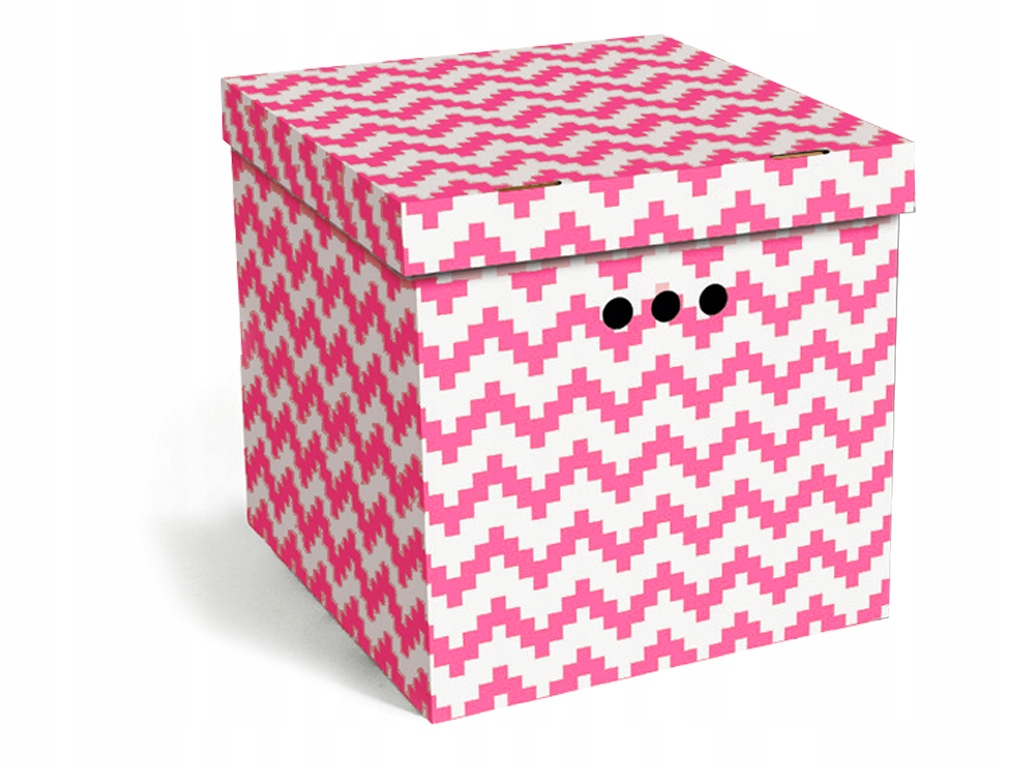 PUDEŁKO KARTONOWE OZDOBNE PORZĄDKOWE PIXELE RÓŻ MM