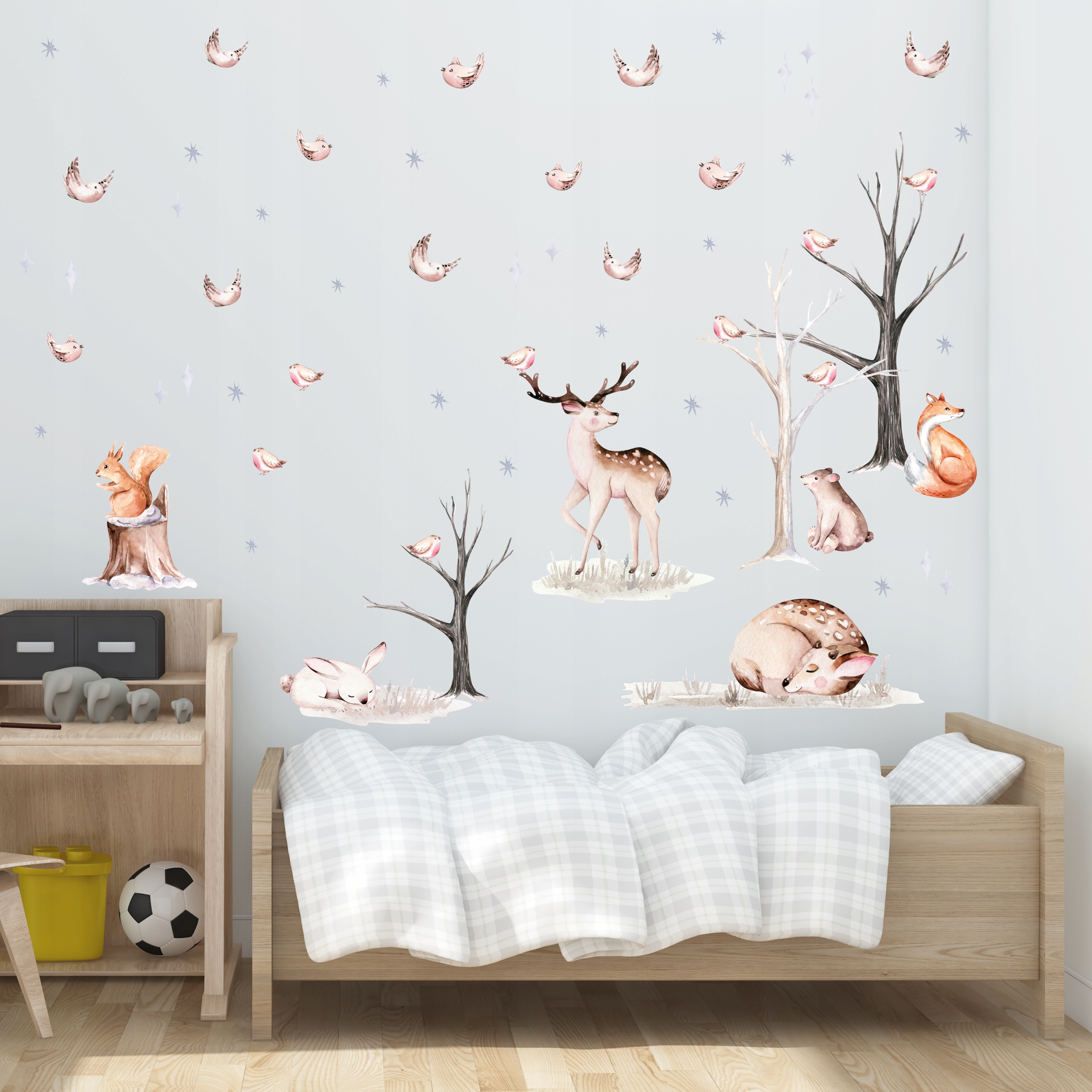 100x100cm NAKLEJKI na ścianę dla dzieci LAS zwierzęta ZIMĄ zima EAN (GTIN) 5905141330687