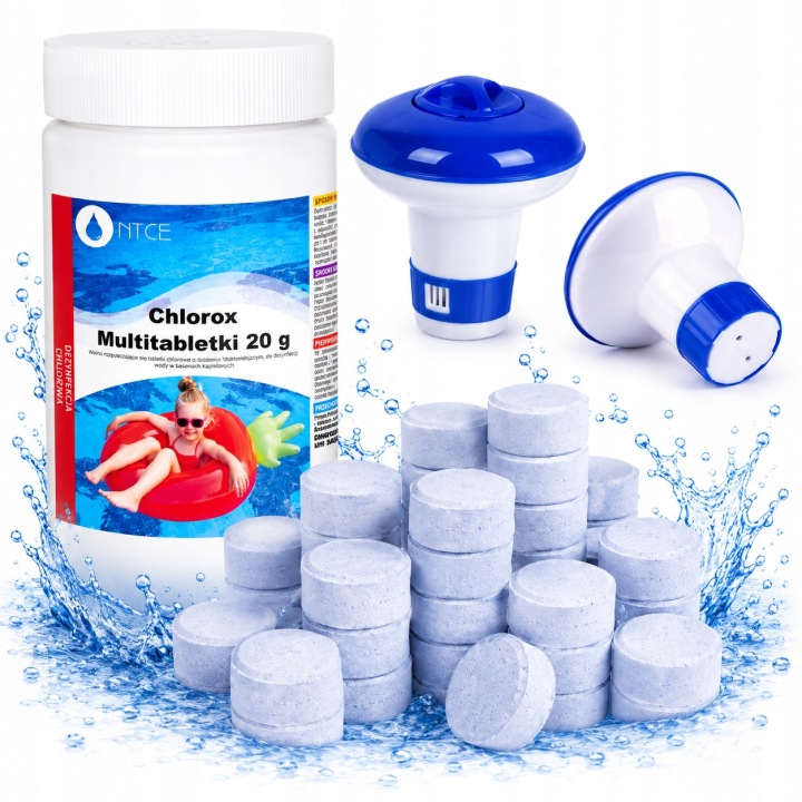 2w1 Chlor 20g Basenu Tabletki Multifunkcyjne Chlorowe 20g Dozownik Pływak