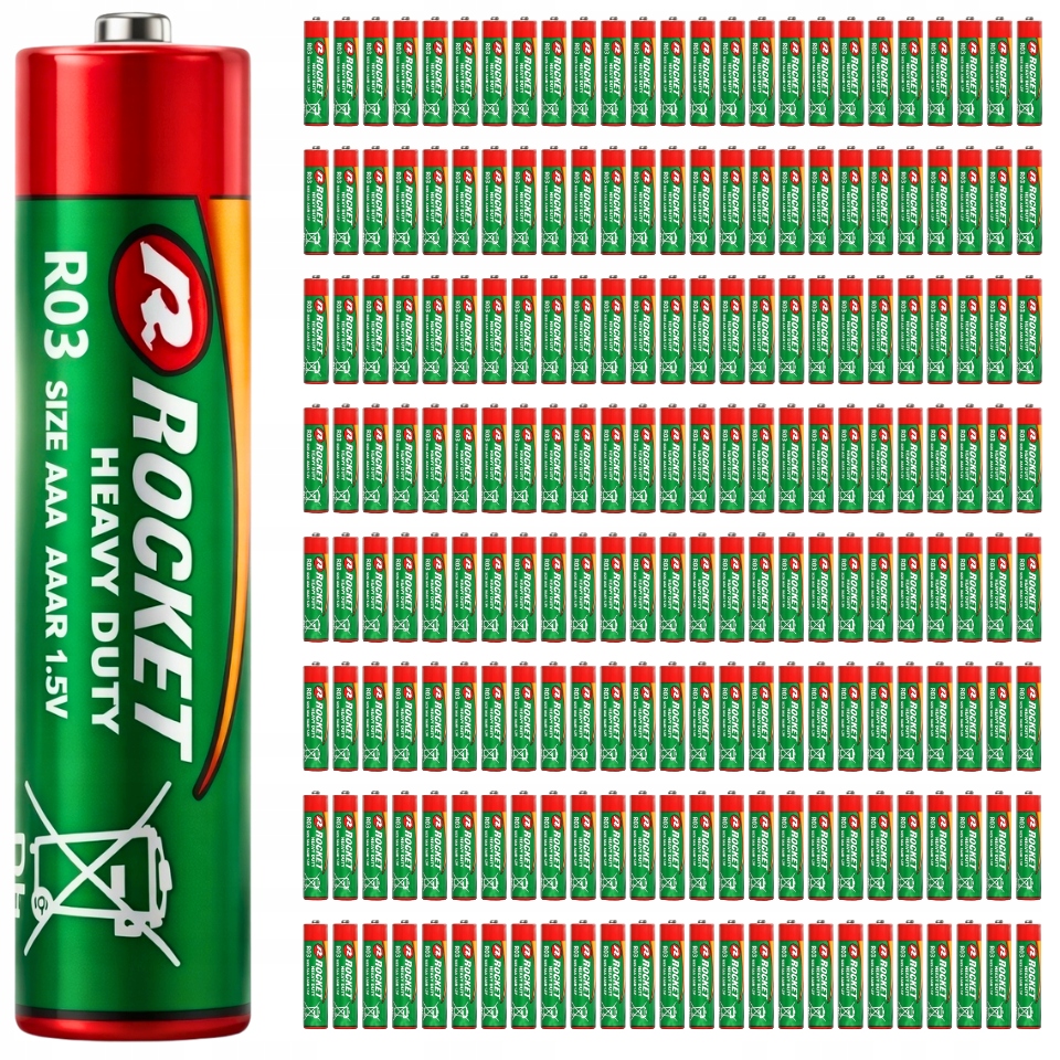 Set 200 x Baterie Aaa Tužkové Baterie LR03 R3 1.5V Výkonné
