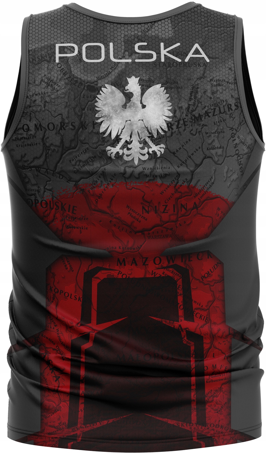 Koszulka Męska KIBICA Sportowa Tank Top POLSKA XL Rękaw bez rękawów